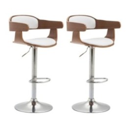 2er Set Barhocker Bogota Kunstleder walnuss