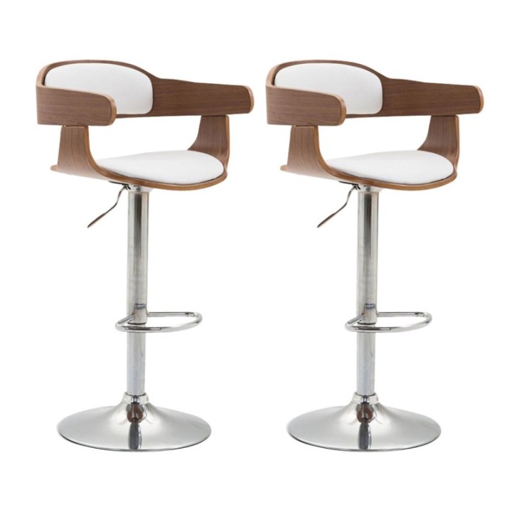 2er Set Barhocker Bogota Kunstleder walnuss