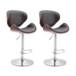 2er Set Barhocker Recife Kunstleder coffee