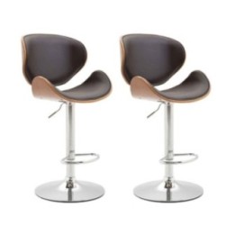 2er Set Barhocker Recife Kunstleder walnuss
