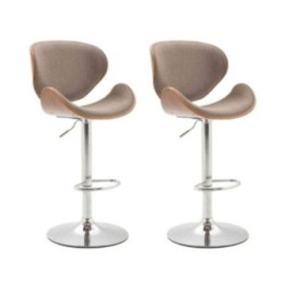 2er Set Barhocker Recife Stoff walnuss