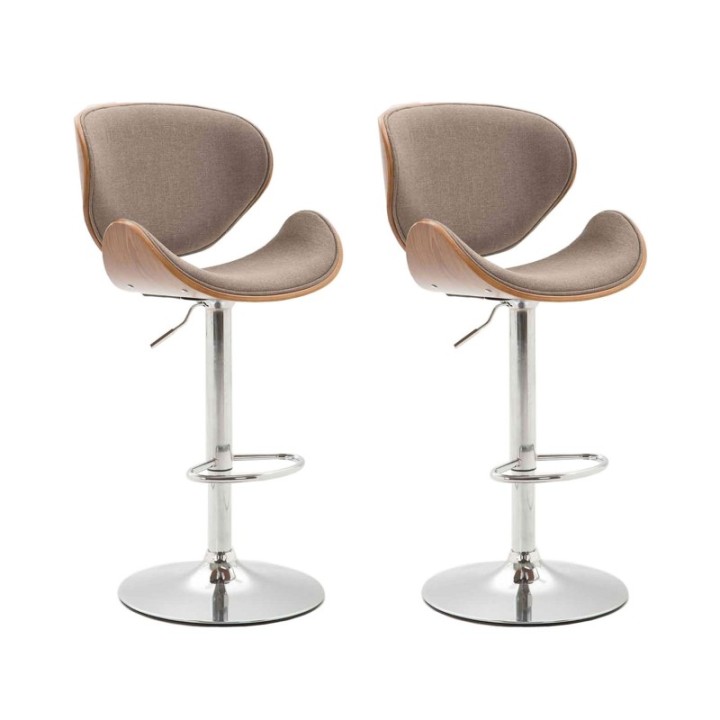 2er Set Barhocker Recife Stoff walnuss