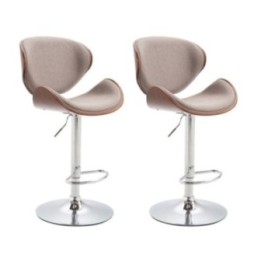 2er Set Barhocker Recife Stoff coffee