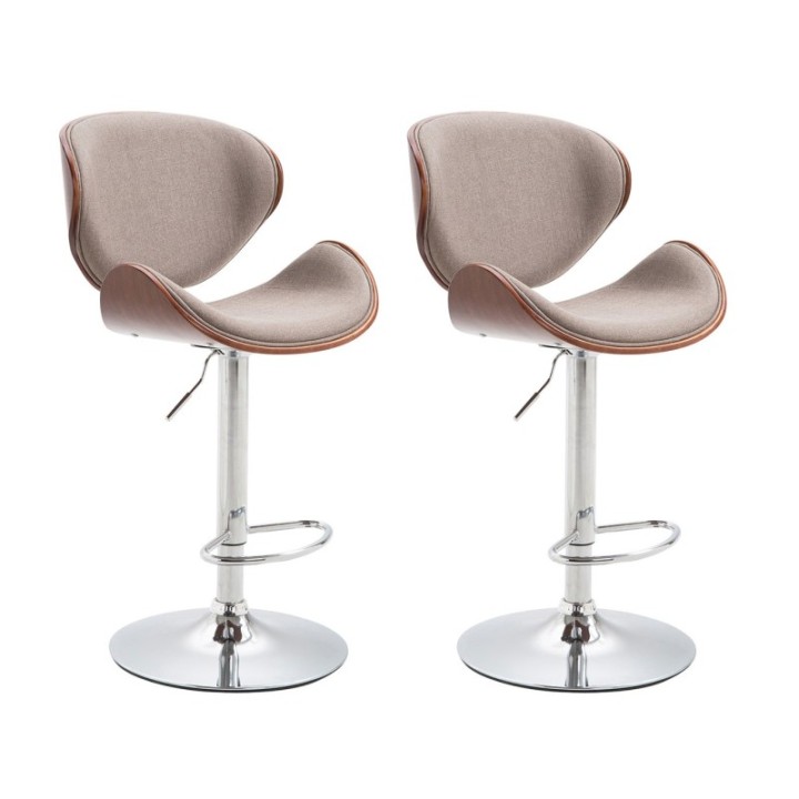 2er Set Barhocker Recife Stoff coffee