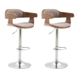 2er Set Barhocker Bogota Stoff walnuss