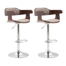 2er Set Barhocker Bogota Stoff coffee