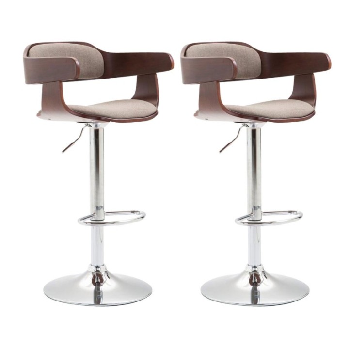 2er Set Barhocker Bogota Stoff coffee