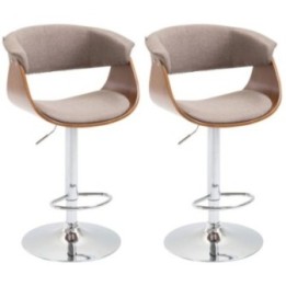 2er Set Barhocker Callao Stoff walnuss