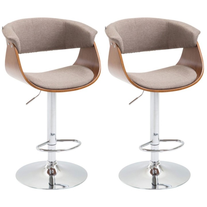 2er Set Barhocker Callao Stoff walnuss