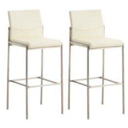 2er Set Barhocker Torino Kunstleder edelstahl