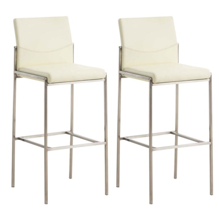 2er Set Barhocker Torino Kunstleder edelstahl