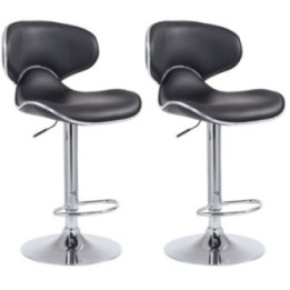 2er Set Barhocker Las Vegas V2 Kunstleder chrom