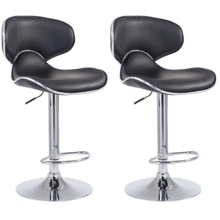 2er Set Barhocker Las Vegas V2 Kunstleder chrom