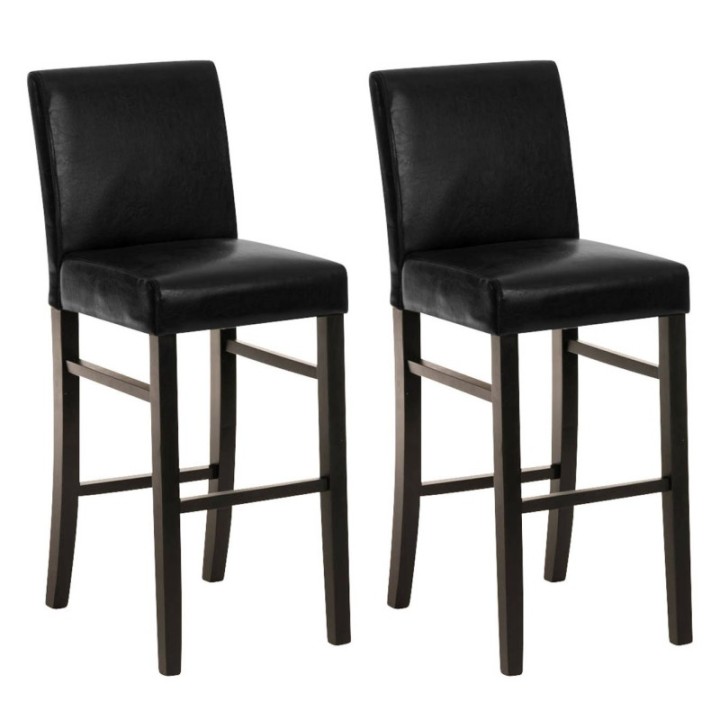 2er Set Barhocker Alvin Kunstleder schwarz