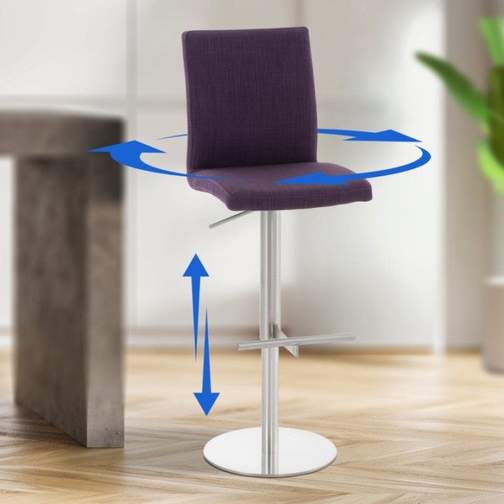 Barhocker Cadiz Stoff edelstahl