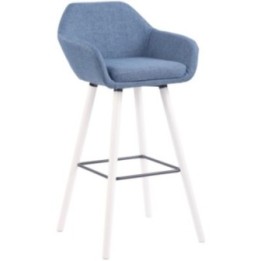 Barhocker Adelaide Stoff weiß