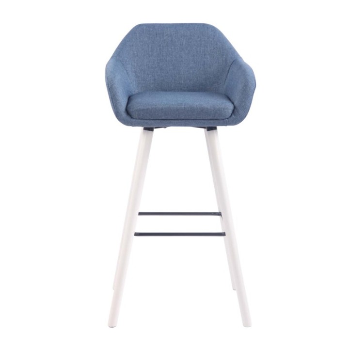 Barhocker Adelaide Stoff weiß