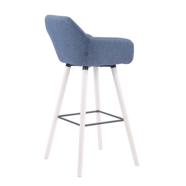 Barhocker Adelaide Stoff weiß