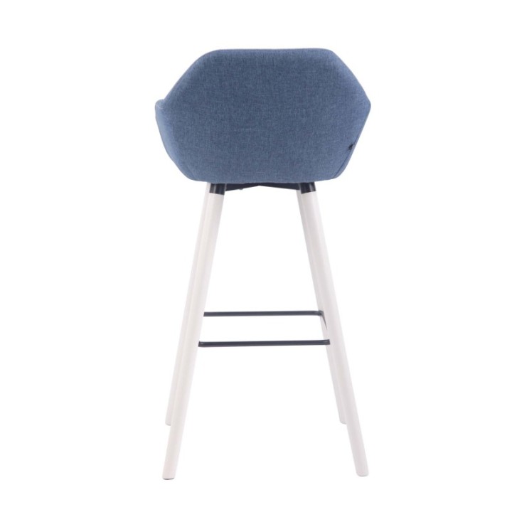 Barhocker Adelaide Stoff weiß