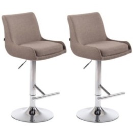 2er Set Barhocker Club Stoff chrom