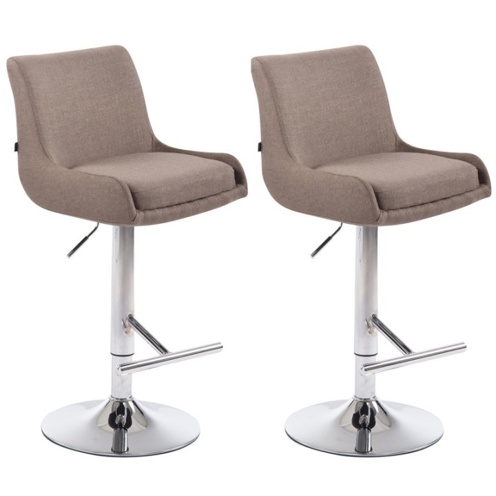 2er Set Barhocker Club Stoff chrom