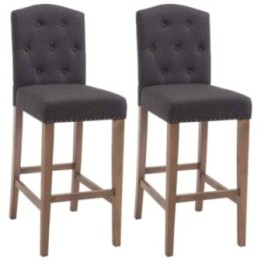 2er Set Barhocker Louise Stoff antik-hell