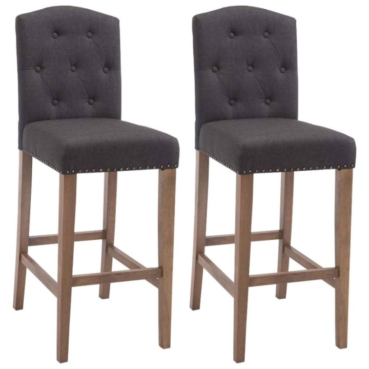 2er Set Barhocker Louise Stoff antik-hell