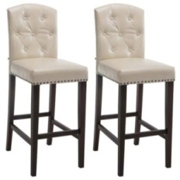 2er Set Barhocker Louise Kunstleder antik