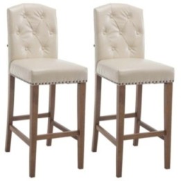2er Set Barhocker Louise Kunstleder antik-hell