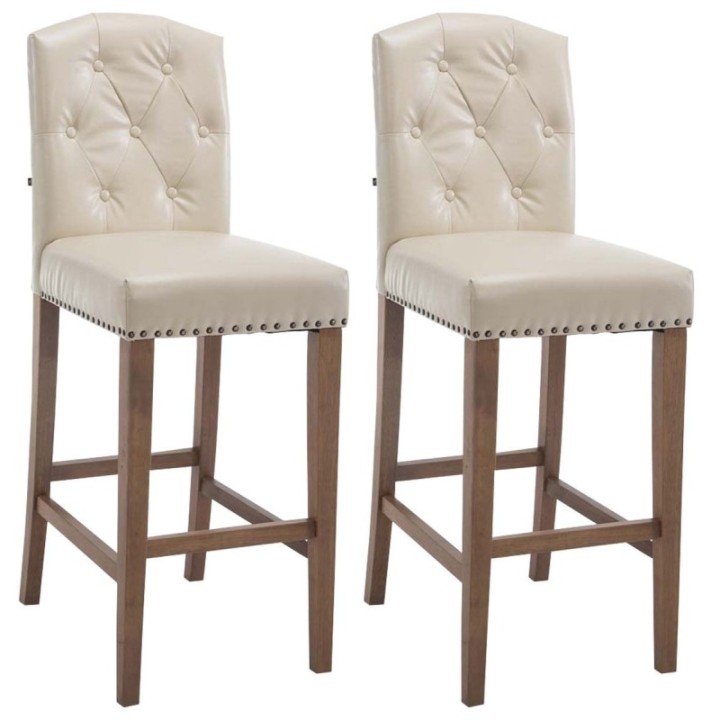 2er Set Barhocker Louise Kunstleder antik-hell