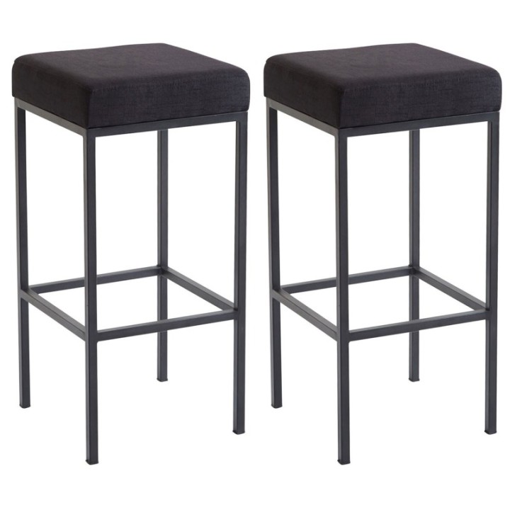 2er Set Barhocker Newark 85 Stoff schwarz