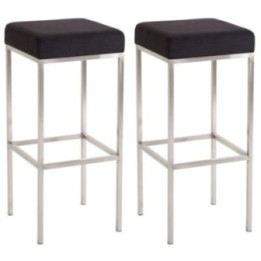 2er Set Barhocker Newark 85 Stoff edelstahl