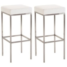 2er Set Barhocker Newark 85 Kunstleder edelstahl
