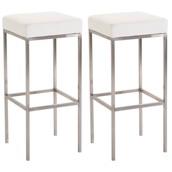 2er Set Barhocker Newark 85 Kunstleder edelstahl