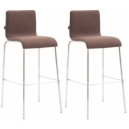 2er Set Barhocker Kado Stoff rund flach edelstahl