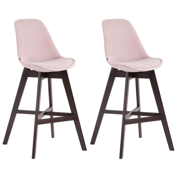 2er Set Barhocker Cannes Samt cappuccino