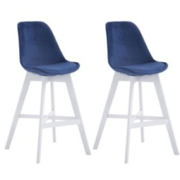 2er Set Barhocker Cannes Samt weiß
