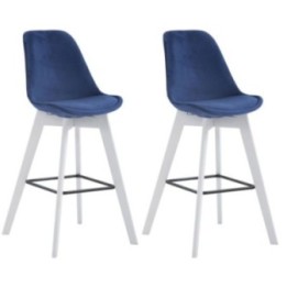 2er Set Barhocker Metz Samt weiß