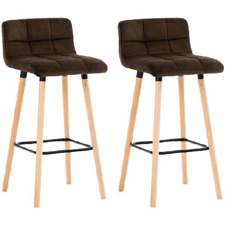 2er Set Barhocker Lincoln Samt