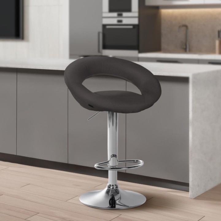 Barhocker Olinda Stoff chrom