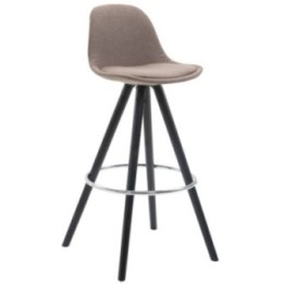 Barhocker Franklin Stoff Rund schwarz