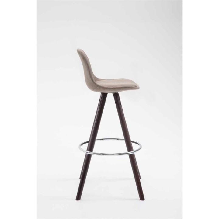 Barhocker Franklin Stoff Rund cappuccino