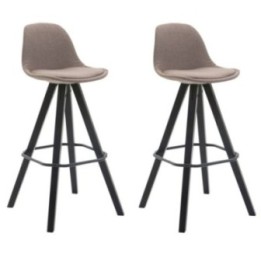 2er Set Barhocker Franklin Stoff Square schwarz