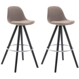 2er Set Barhocker Franklin Stoff rund schwarz