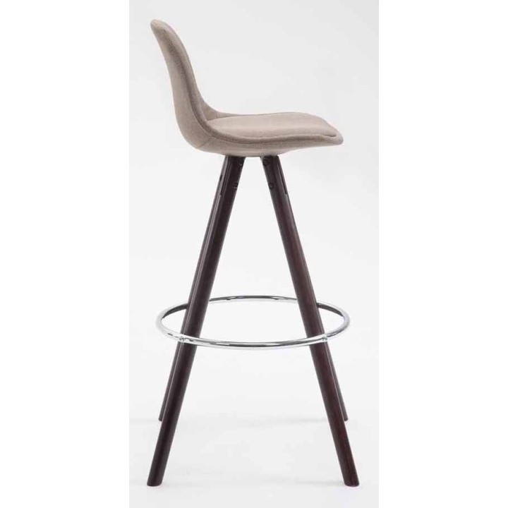 2er Set Barhocker Franklin Stoff rund cappuccino
