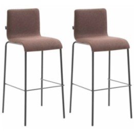 2er Set Barhocker Kado Stoff rund flach schwarz