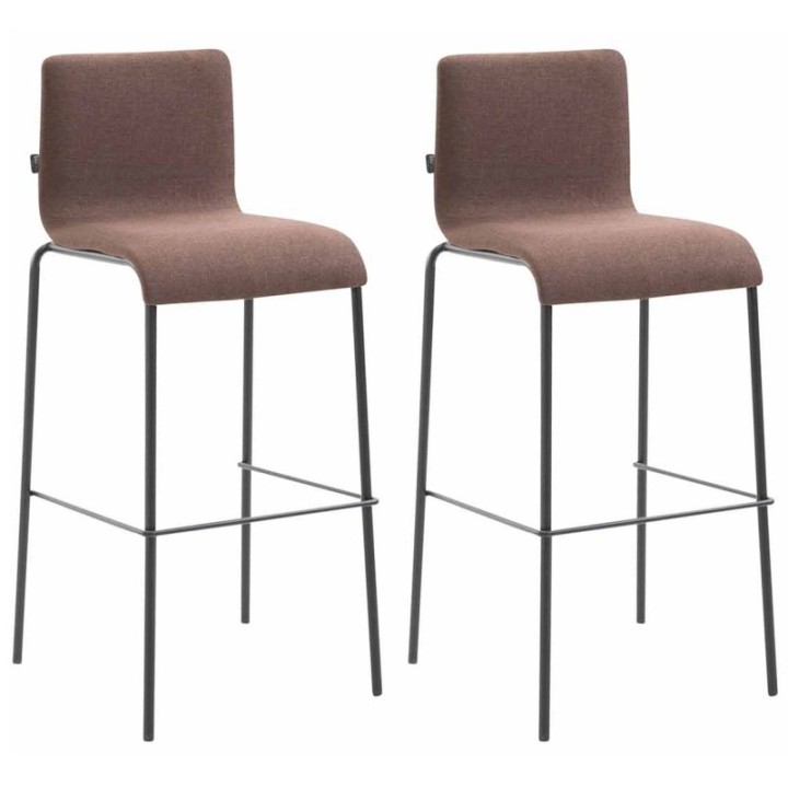 2er Set Barhocker Kado Stoff rund flach schwarz