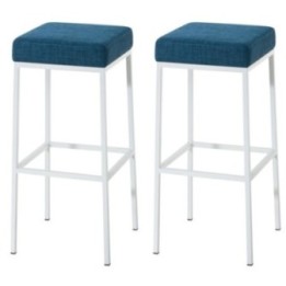 2er Set Barhocker Montreal 85 Stoff weiß