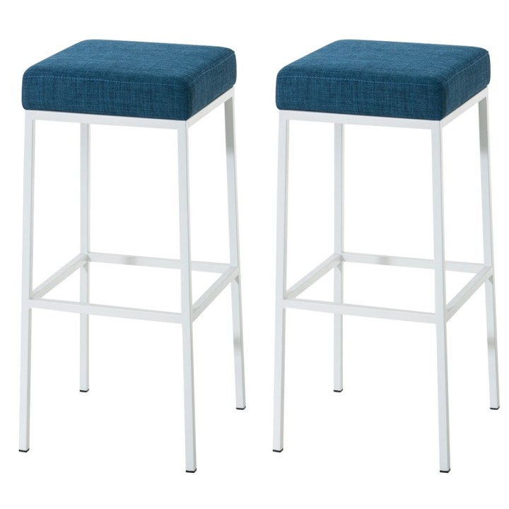 2er Set Barhocker Montreal 85 Stoff weiß