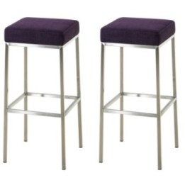 2er Set Barhocker Montreal 85 Stoff edelstahl